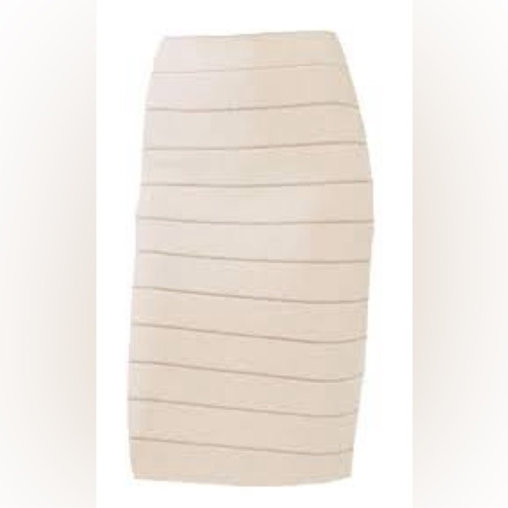 646 - Sam Eldeman NWT Elegant Cream Skirt Leather, Size Large